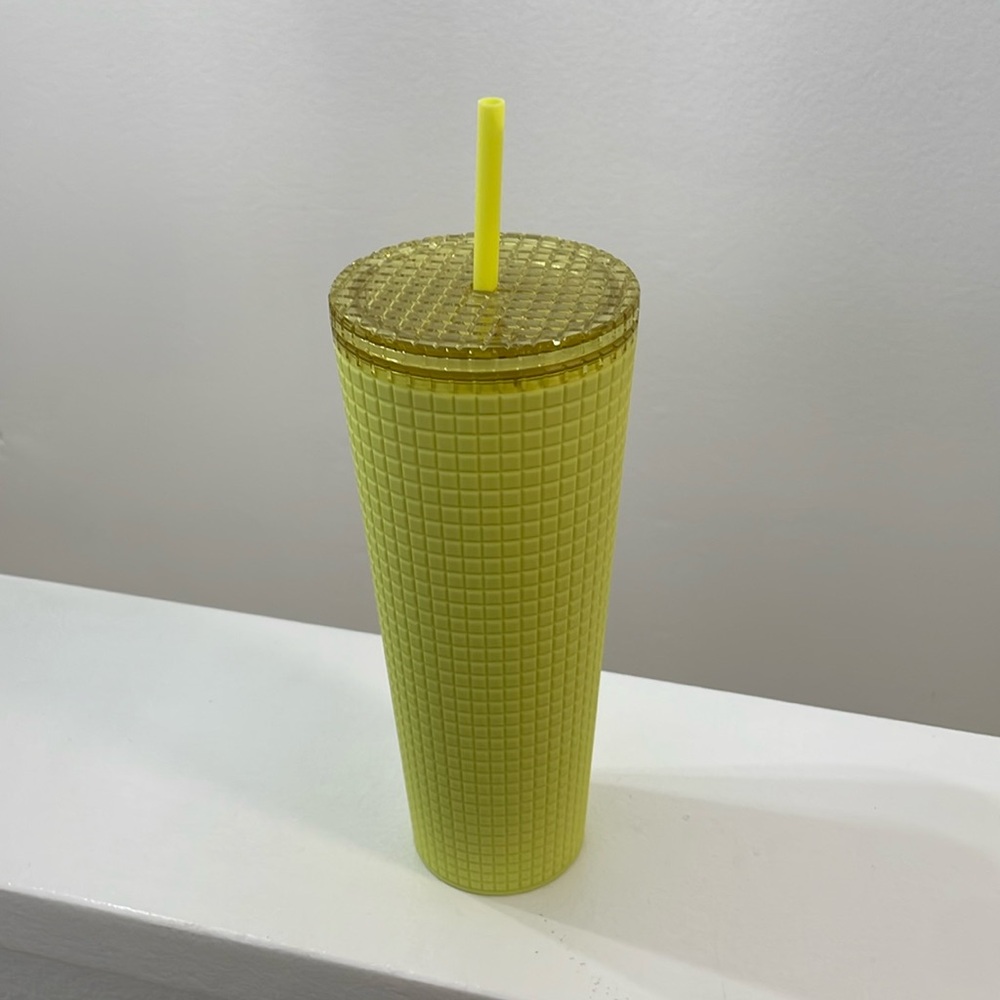 Starbucks yellow grid venti tumbler
